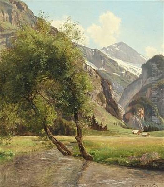 View Of The Alps Oil Painting by Janus Andreas Bartholin La Cour