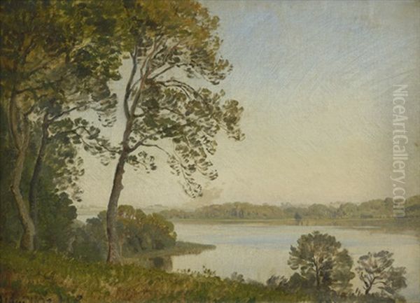 Blick Auf Eine Seenlandschaft Im Herbst Oil Painting by Janus Andreas Bartholin La Cour