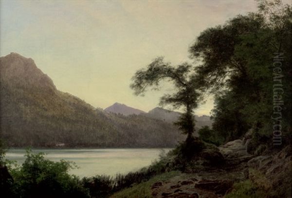 Kleiner Waldiger Pfad Am Luganer See Oil Painting by Janus Andreas Bartholin La Cour