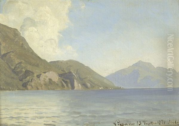 Ansicht Vom Luganer See Oil Painting by Janus Andreas Bartholin La Cour