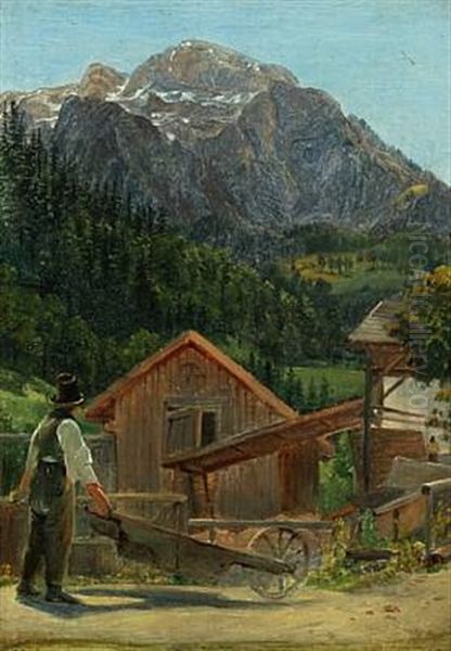 Landscape Probably From The Alps Oil Painting by Janus Andreas Bartholin La Cour
