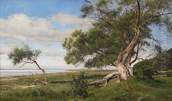 Ved Kalo Vig. Eftermiddag I August Oil Painting by Janus Andreas Bartholin La Cour