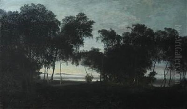 Morning Mist At The Forest Edge Oil Painting by Janus Andreas Bartholin La Cour