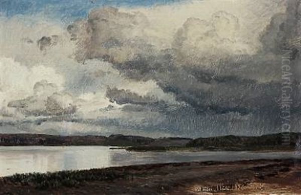 View From Julso, Denmark Oil Painting by Janus Andreas Bartholin La Cour