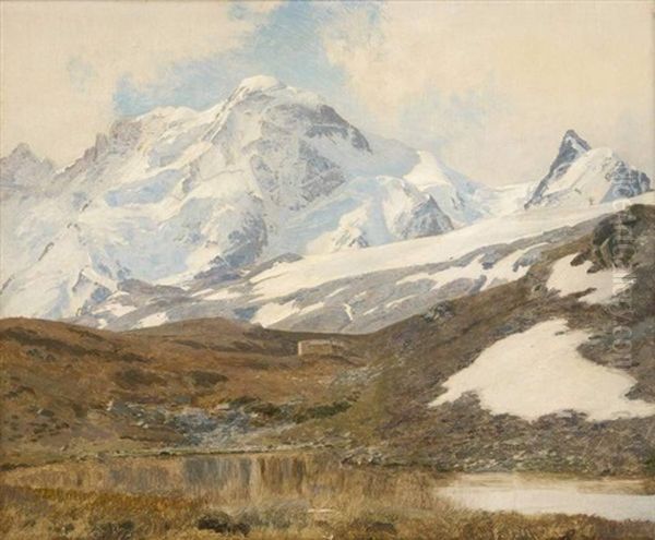 Vue De Zermatt Oil Painting by Janus Andreas Bartholin La Cour