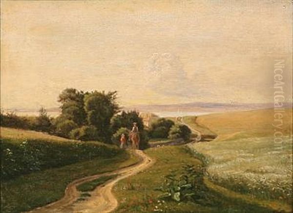 Summer Day At Mols, Denmark Oil Painting by Janus Andreas Bartholin La Cour