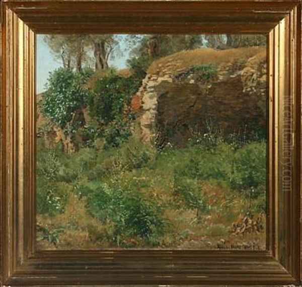 Ruins At Tivoli Oil Painting by Janus Andreas Bartholin La Cour