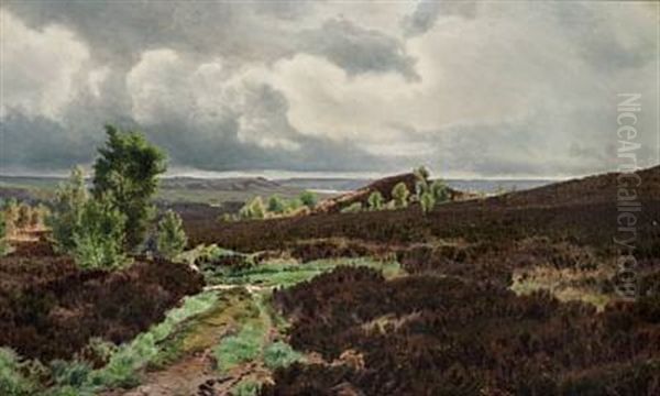 Landscape Near Silkeborg In Jutland Oil Painting by Janus Andreas Bartholin La Cour