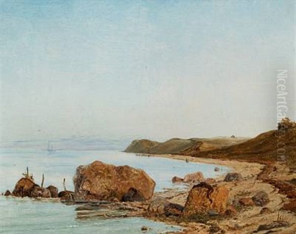 Coastal Scenes (set Of 2) Oil Painting by Janus Andreas Bartholin La Cour