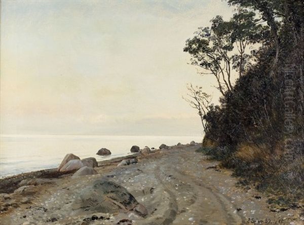 Abendstimmung An Einem See Oil Painting by Janus Andreas Bartholin La Cour