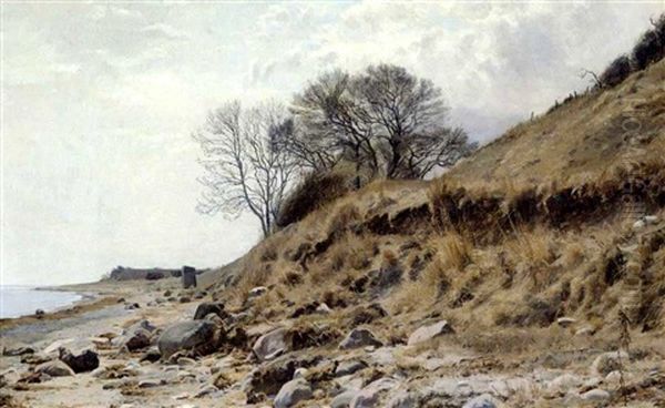Strandbillede Oil Painting by Janus Andreas Bartholin La Cour