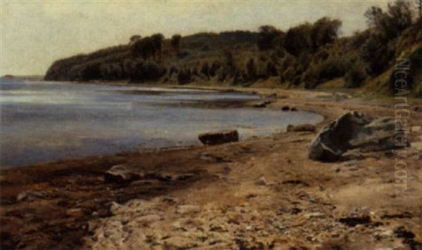 Strandparti, Arhusbugten Oil Painting by Janus Andreas Bartholin La Cour