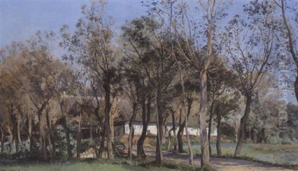 Strataekt Gard Bag Lovtraeer Oil Painting by Janus Andreas Bartholin La Cour