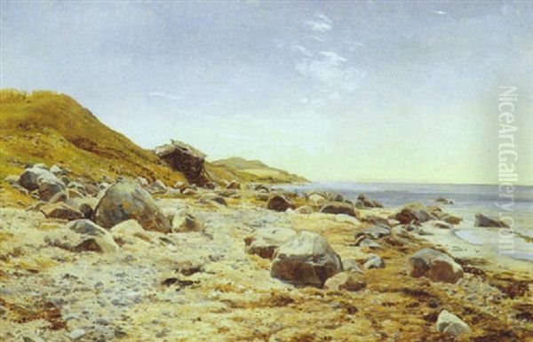 Parti Fra Stranden Ved Helgenaes Oil Painting by Janus Andreas Bartholin La Cour