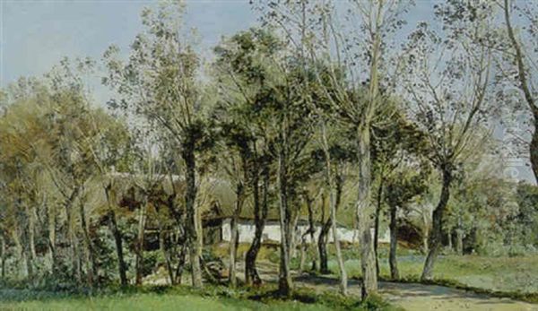 Parti Fra Kunstnerens Have Oil Painting by Janus Andreas Bartholin La Cour