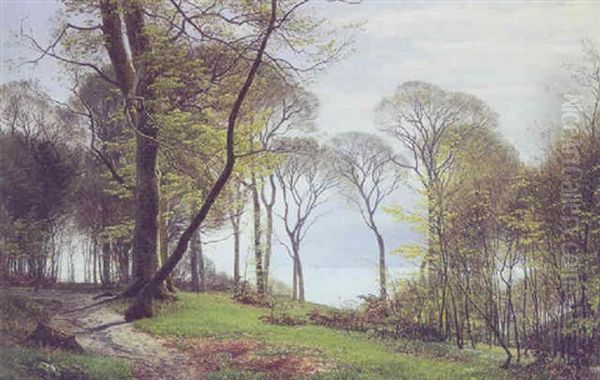 Forarsdag I Marselisborg Skov, Arhus Oil Painting by Janus Andreas Bartholin La Cour
