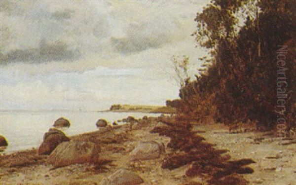 Kystparti Oil Painting by Janus Andreas Bartholin La Cour