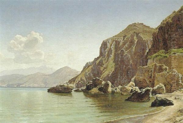 Parie Paa Capri Oil Painting by Janus Andreas Bartholin La Cour