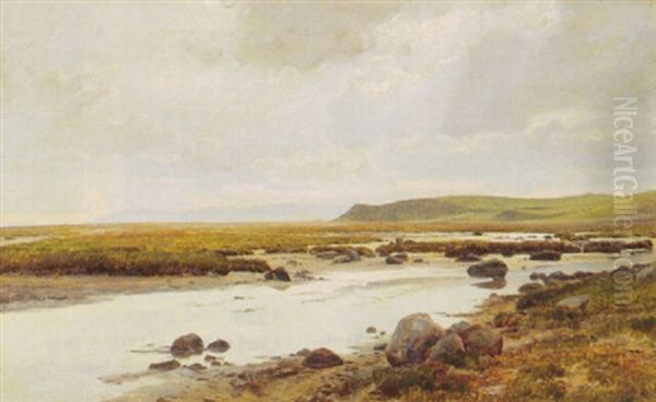 Kystparti Med Mols Bjerge I Baggrunden Oil Painting by Janus Andreas Bartholin La Cour