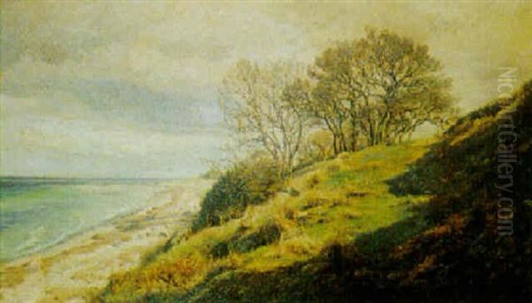 Traddunge Vid Strand Oil Painting by Janus Andreas Bartholin La Cour
