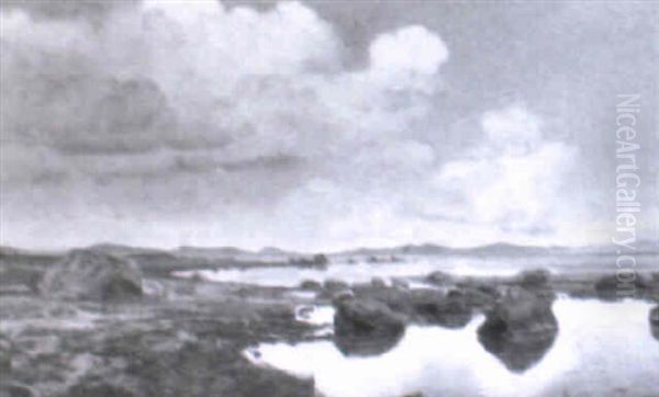 Kystparti Med Store Sten Oil Painting by Janus Andreas Bartholin La Cour