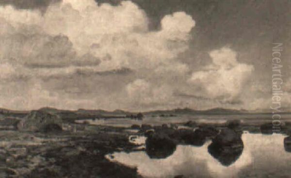 Kustparti, Danmark Oil Painting by Janus Andreas Bartholin La Cour