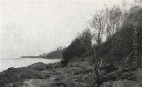 Fl+strup Strand Oil Painting by Janus Andreas Bartholin La Cour