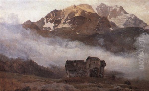 T+ge Der Saenker Sig Over Bjergene, Kanton Bern, Schweiz Oil Painting by Janus Andreas Bartholin La Cour