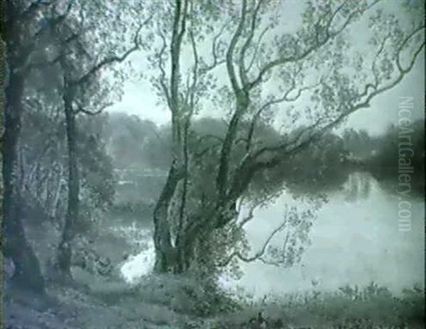 Udsigt Over En So Oil Painting by Janus Andreas Bartholin La Cour