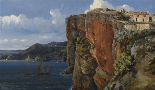 Sainte Marguerite Pres De Toulon (?) Oil Painting by Vincent Courdouan