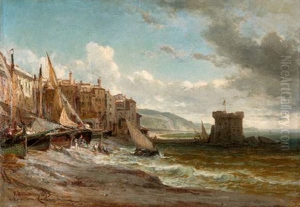 Port Mediterraneen Oil Painting by Vincent Courdouan