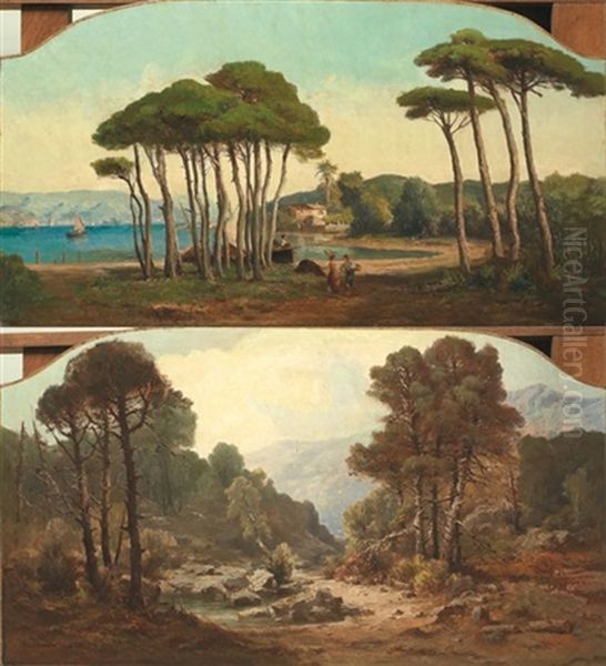 La Riviere (+ La Baie; Pair) Oil Painting by Vincent Courdouan