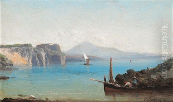 Sudfranzosisches Kustenmotiv Mit Figurlicher Staffage Oil Painting by Vincent Courdouan