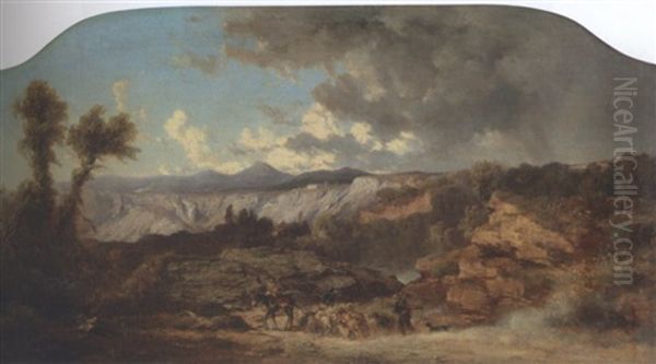 La Vallee Du Village Des Angles, Var Oil Painting by Vincent Courdouan