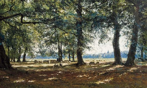 Sous-bois En Hollande Oil Painting by Franz Courtens