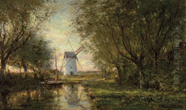 Paysage Avec Moulin Oil Painting by Franz Courtens