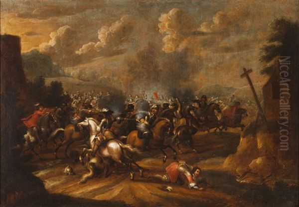 Cena De Batalha Oil Painting by Jacques Courtois