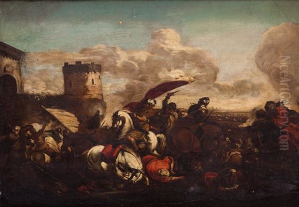 Escena De Batalla Oil Painting by Jacques Courtois