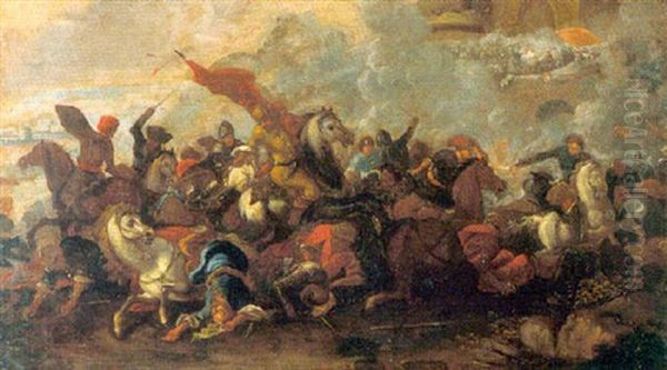 Choc De Cavalerie Oil Painting by Jacques Courtois