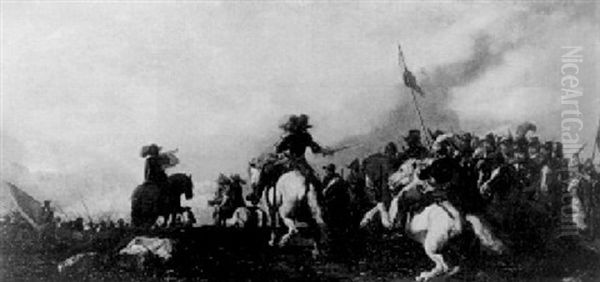 La Charge De Cavalerie Oil Painting by Jacques Courtois