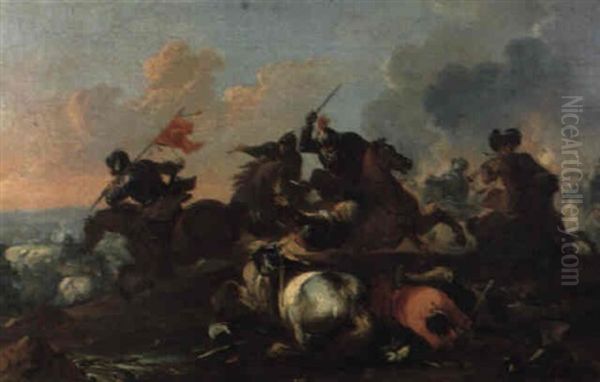 Scena Di Battaglia Oil Painting by Jacques Courtois