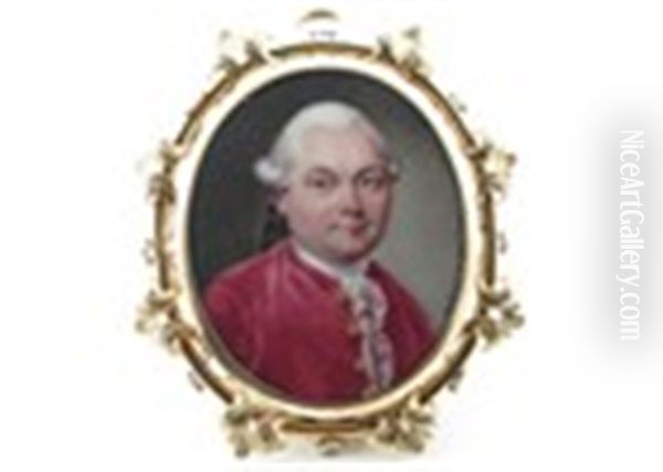 Portrait Miniature Of A Gentleman Oil Painting by Nicolas Andre Courtois