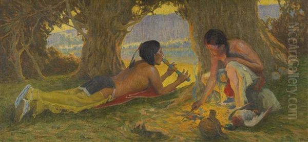 Decorative Panel Oil Painting by Eanger Irving Couse