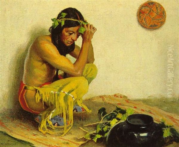 Meditation Oil Painting by Eanger Irving Couse