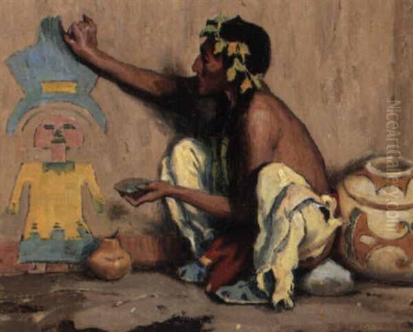 The Primitive Painter Oil Painting by Eanger Irving Couse