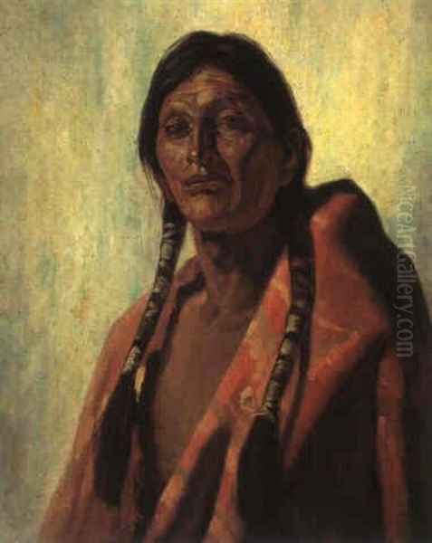 Elk Foot - Taos Brave Oil Painting by Gordon Coutts