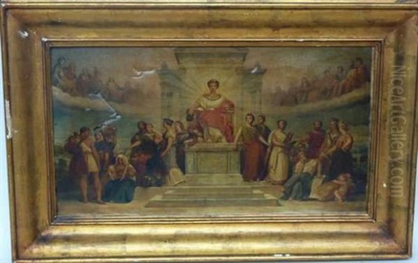 Scene Allegorique Oil Painting by Thomas Couture