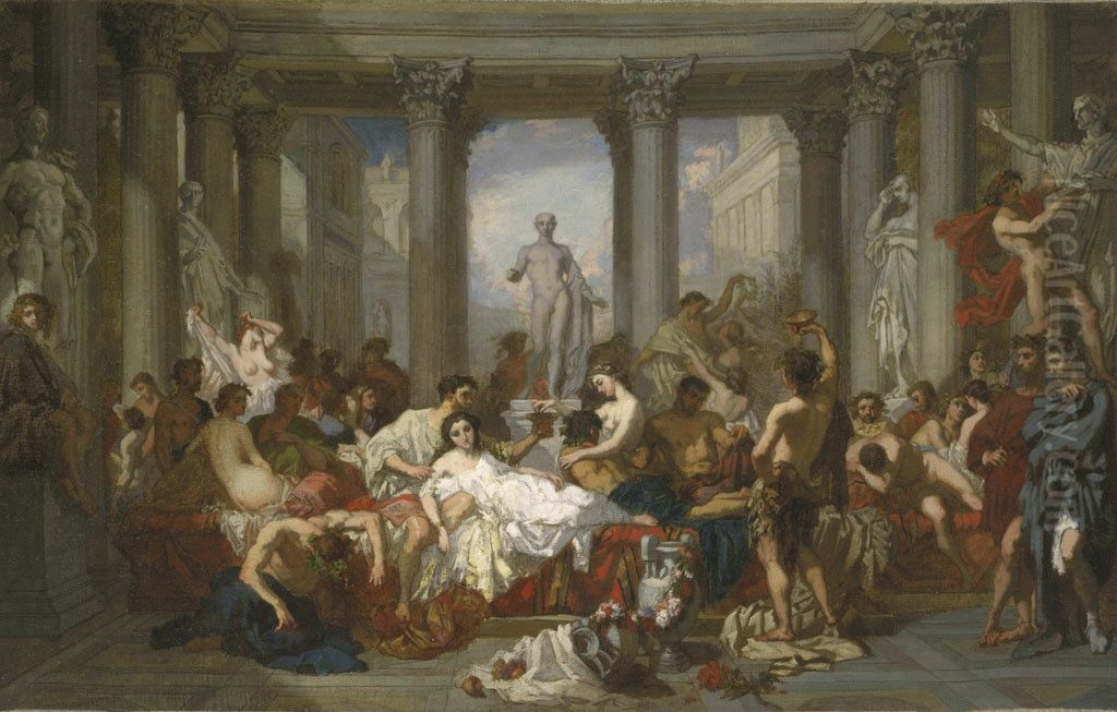 Romans Of The Decadence Oil Painting by Thomas Couture
