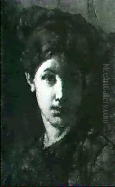 Portrait Of A Young Girl Oil Painting by Thomas Couture