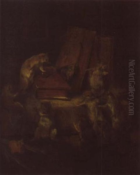 Le Conseil Des Rats Oil Painting by Philibert-Leon Couturier